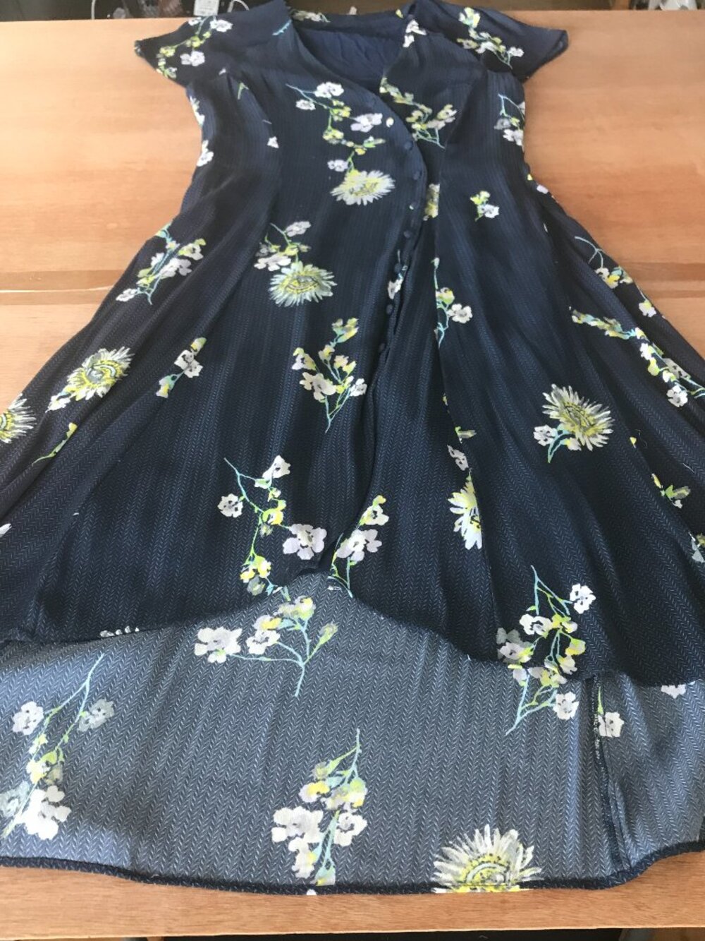 Free People Lost In You Midi Dress Women S Blue Floral Asymmetrical Hem Boho